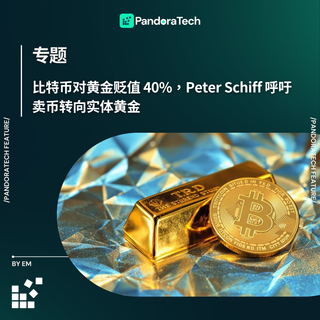 比特币对黄金贬值40%，Peter Schiff 呼吁卖币转向实体黄金